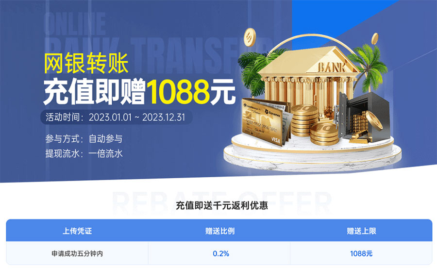 《G66.VIP》网银转账充值即赠1088金币(图1)